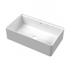 Nuie Butler Kitchen Sink 1.0 Bowl with Ledge 795mm L x 460mm W - White