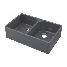 Nuie Butler Fireclay FW Kitchen Sink with Overflow 2.0 Bowl 795mm L x 500mm W - Soft Black