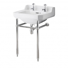 Nuie Carlton Basin with Washstand 560mm Wide - 2 Tap Hole