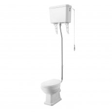 Nuie Carlton High Level Pan with Pull Chain Cistern and Flushpipe - Excluding Seat