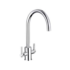 Nuie Charnel Kitchen Sink Mixer Tap Dual Lever Handle - Chrome
