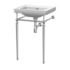 Nuie Classique Basin with Washstand 500mm Wide - 0 Tap Hole