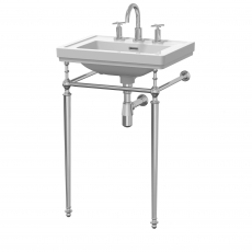 Nuie Classique Basin with Washstand 500mm Wide - 3 Tap Hole