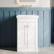 Classique 500mm 2-Door Floor Standing Vanity Unit with Premium Fireclay Basin