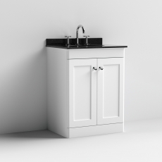 Classique 600mm 2-Door Floor Standing Vanity Unit with Marble Top Basin