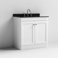 Classique 800mm 2-Door Floor Standing Vanity Unit with Marble Top Basin