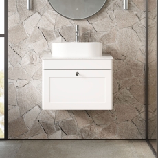 Classique 600mm 1-Drawer Wall Hung Vanity Unit with Countertop