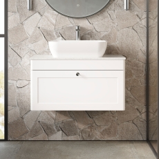 Classique 800mm 1-Drawer Wall Hung Vanity Unit with Countertop