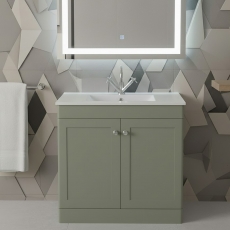 Classique 800mm 2-Door Floor Standing Vanity Unit with Ceramic Basin