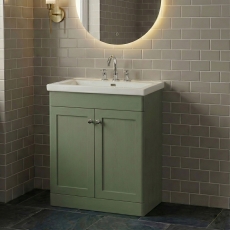 Classique 800mm 2-Door Floor Standing Vanity Unit with Fireclay Basin