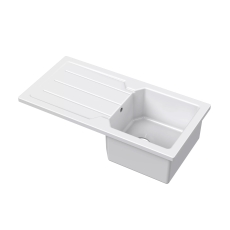 Nuie Inset Kitchen Sink 1.0 Bowl 865mm L x 435mm W - White