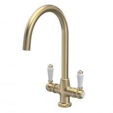 Nuie Cruciform Kitchen Sink Mixer Tap Lever Handle - Brushed Brass