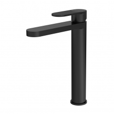 Nuie Cyprus Fluted Tall Mono Basin Mixer Tap - Matt Black