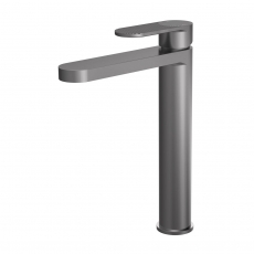 Nuie Cyprus Fluted Tall Mono Basin Mixer Tap - Brushed Pewter