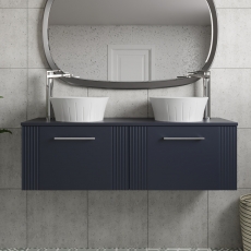Deco Twin 1200mm 2-Drawer Wall Hung Vanity Unit with Countertop