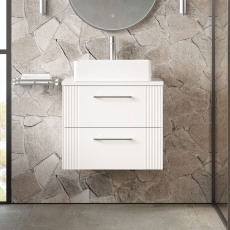 Deco 600mm 2-Drawer Wall Hung Vanity Unit with Countertop