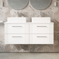 Deco Twin 1200mm 4-Drawer Wall Hung Vanity Unit with Countertop