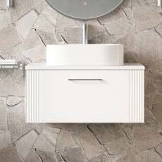 Deco 800mm 1-Drawer Wall Hung Vanity Unit with Countertop