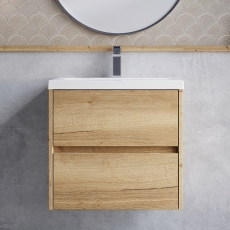 Havana 600mm 2-Drawer Wall Hung Vanity Unit