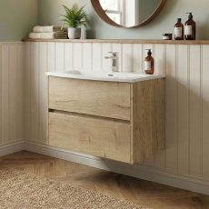Havana 800mm 2-Drawer Wall Hung Vanity Unit