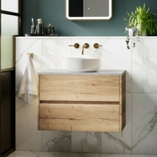 Havana 800mm 2-Drawer Wall Hung Vanity Unit with Countertop