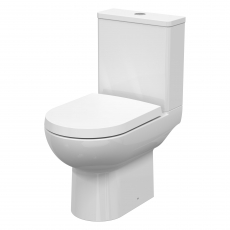 Nuie Isla Compact Open Back Close Coupled Pan with Push Button Cistern - Excluding Seat