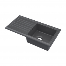 Nuie Inset Kitchen Sink 1.0 Bowl 1010mm L x 525mm W - Soft Black