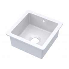 Nuie Undermount Fireclay Kitchen Sink 1.0 Bowl with Overflow 457mm L x 457mm W - White
