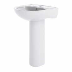Nuie Lawton Basin and Full Pedestal 550mm Wide - 1 Tap Hole