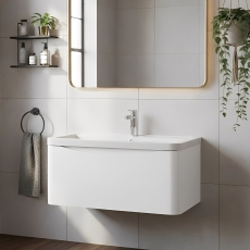 Lunar 800mm 1-Drawer Wall Hung Vanity Unit