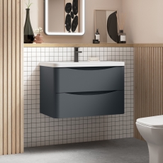 Lunar 800mm 2-Drawer Wall Hung Vanity Unit