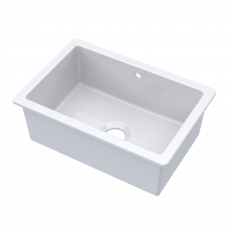Nuie Undermount Fireclay Kitchen Sink 1.0 Bowl with Overflow 711mm L x 483mm W - White
