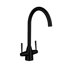 Nuie Nila Kitchen Sink Mixer Tap Dual Lever Handle - Black