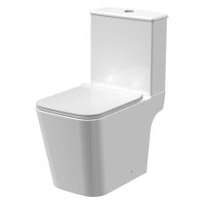 Nuie Orlen Rimless Open Back Close Coupled Toilet with Push Button Cistern - Soft Close Seat