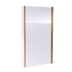 Nuie Pacific Brushed Bronze Framed Square Bath Screen with Fixed Return Panel 1400mm H x 815mm W - 6mm Glass