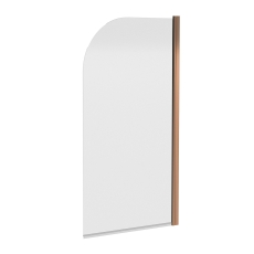 Nuie Pacific Brushed Bronze Profile Round Top Hinged Bath Screen 1430mm H x 790mm W - 6mm Glass