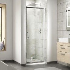 Pacific Pivot Shower Door (Rounded Handle) - 6mm Glass
