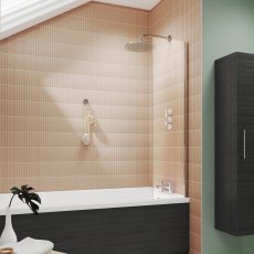 Nuie Pacific Square Fixed Bath Screen 1400mm H x 350mm W - 6mm Glass