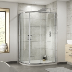 Pacific Offset Quadrant Shower Enclosure (Rounded Handle) - 6mm Glass