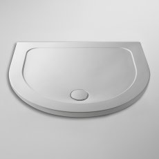 Nuie Pearlstone White Bespoke D-Shaped Shower Tray 1050mm x 925mm