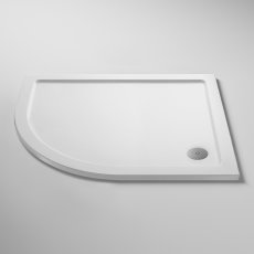 Nuie Pearlstone Offset Quadrant Left Handed Shower Tray 1000mm x 900mm - White