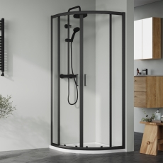 Rene Matt Black Quadrant Shower Enclosure - 6mm Glass