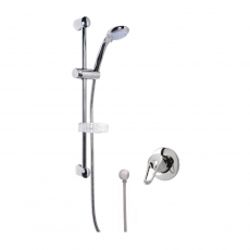 Nuie Round Manual Concealed Shower Valve with Slider Rail Kit - Chrome
