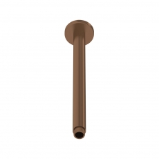 Nuie Round Ceiling Mounted Shower Arm 300mm Length - Brushed Bronze