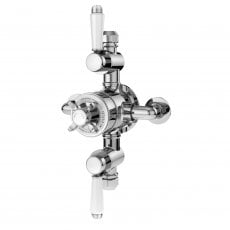Nuie Selby Thermostatic Exposed Shower Valve Triple Handle - Chrome