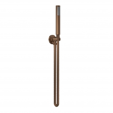 Nuie Round Pencil Shower Handset with Hose and Bracket - Brushed Bronze