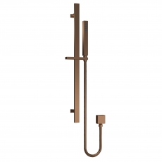 Nuie Square Slider Rail Shower Kit with Outlet Elbow - Brushed Bronze