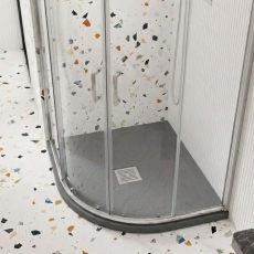 Nuie Slimline Grey Slate Effect 32mm Quadrant Shower Tray