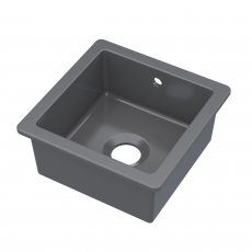 Nuie Undermount Fireclay Kitchen Sink 1.0 Bowl with Overflow 457mm L x 457mm W - Satin Anthracite