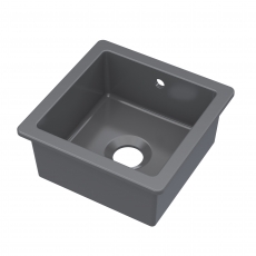 Nuie Undermount Fireclay Kitchen Sink 1.0 Bowl with Overflow 457mm L x 457mm W - Soft Black